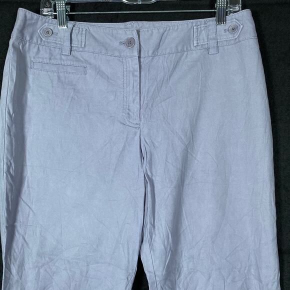 Ann Taylor Womens Pants Purple Tall Khakis Straight Leg Stretch 10L - Picture 2 of 12